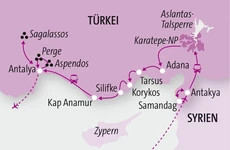Reiseroute, Reiseprogramm Südwesttürkei
