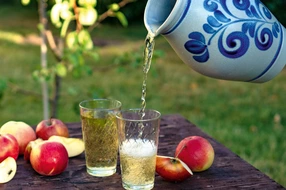 Juice, Juicy, Ripe, Yellow, alcohol, alcoholic, apple, background, bembel, beverage, blue, blurred, bokeh, cider, close-up, cold, decanter, delicious, drink, earthenware, food, frankfurt, fresh, fruit, fruity, germany, glass, golden, half, hesse, ingredient, jug, leaf, liquid, natural, nature, outdoor, red, rustic, summer, sweet, table, transparent, wine, winter, wooden