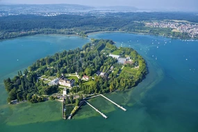 Lake Constance, blumeninsel, bodensee, insel mainau, luftaufnahme, luftbild, mainau, schloss, sommer, wasser