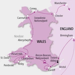 Wales, Landkarte, Reiseroute