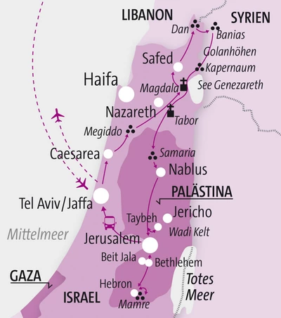 Reiseroute Israel