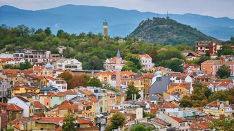 A, B, Bulgaria, C, F, H, M, N, O, Plovdiv, R, S, T, apartment, architectural, architecture, beaching, building, buildings, city, cityscape, cobblestone pavement, countries, district, duplex-type house, exterior, facade, habitation, home, house, medieval, no one, no person, nobody, old, old city, old town, outdoor, pavement, pebble pavement, pedestrian way, residence, residential, residential area, roof, side street, side-street, sidewalk, stone pavement, street, tourism, tower, town, travel, two-storey house