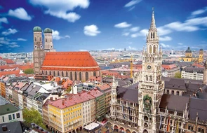 allemagne, allemand, bavarois, baviere, bavière, cathédrale, cityscape, downtown, europe, frauenkirche, hôtel de ville, landmark, mairie, munich, panoramique, patrimoine, place, ville, église