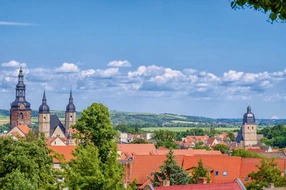 Deutschland, Evangelisch, Luther, Reformation, St Petri-Pauli-Kirche, St andreaskirche, altstadt, baum, dach, deutsch, eisleben, haus, horizont, kirche, kleinstadt, landschaft, lutherstadt, martin luther, ostdeutschland, panorama, protestantisch, reformator, religion, sachsen-anhalt, stadt, stadtbild, stadtpanorama, welterbe, weltkulturerbe, wolken