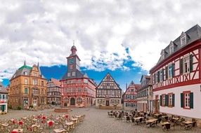 Brunnen, Deutschland, Rathaus, altstadt, bergstraße, fachwerk, fachwerkhaus, heimat, heppenheim, hessen, historisch, markt, marktpatz, marktplatz, odenwald, platz, renaissance, sehenswürdigkeit, turmuhr, wahrzeichen