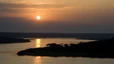 Uganda, Queen-Elizabeth-Nationalpark: Blick von unserer Lodge auf den Kanal bei Sonnenaufgang