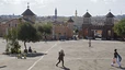 Asmara mit othodoxer Kirche (vorne links und rechts), Moschee (hinten rechts) und katholische Kirche (hinten links)