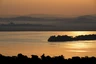 Blick von unserem Hotel über den Sonnenaufgang am nördlichen Victoriasee