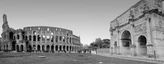 Das Kolosseum und der Konstantinbogen in Rom