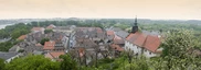Panorama von der Novi Sads Festung Petrovaradin auf die historische Stadt.
