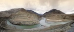 Zusammenfluß von den Flüssen Zanskar und Indus