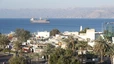 Blick von Aqaba auf die israelische und ägyptische Küste